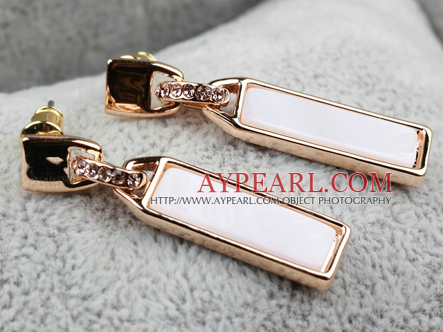 Fashion Style Zipper Shape Rhinestone Gold Plated Hypoallergenic Studs Earrings