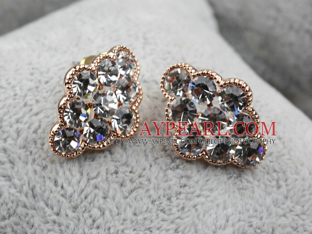 Fashion Style Cloud Shape Rhinestone Gold Plated Hypoallergenic Studs Earrings