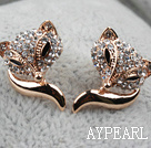 Fashion Style Fox Shape Gold Plated Hypoallergenic Animal Studs Earrings