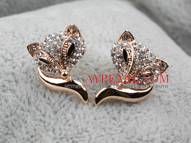 Fashion Style Fox Shape Gold Plated Hypoallergenic Animal Studs Earrings