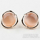 Immitation Cat Eye Gold Plated Hypoallergenic Studs øredobber