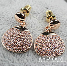 Fashion Style Gold Plated Hypoallergenic Rhinestone Studs Earrings