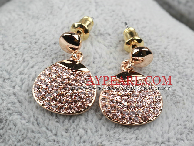 Fashion Style Gold Plated Hypoallergenic Rhinestone Studs Earrings