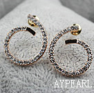 Fashion Style Spiral Shape Rhinestone Gold Plated Hypoallergenic Studs Earrings