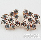 Fashion Style Irregular Shape Rhinestone Gold Plated Hypoallergenic Studs Earrings