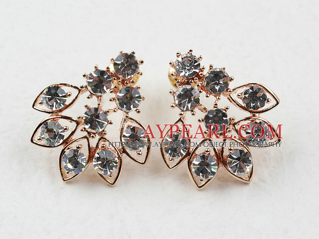 Fashion Style Irregular Shape Rhinestone Gold Plated Hypoallergenic Studs Earrings