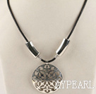 dedicate Zinc alloy hollow pendant necklace with extendable chain