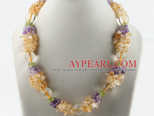 Assorted Critine and Amethyst Necklace