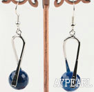 12mm blue agate earrings