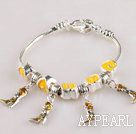 7.9 inches trendy yellow heart charm bracelet