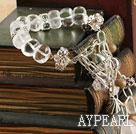 7.5 inches clear white crystal bracelet with extendable chain