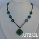 fashion blue jade garnet necklace with lobster clasp