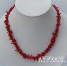 17.5 inches 6mm red coral necklace with toggle clasp