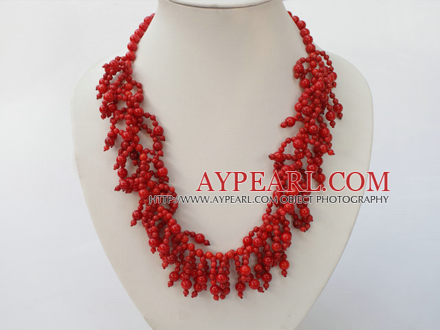 collier de corail rouge avec fermoir