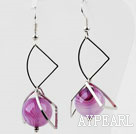Simple Style Purple Agate Earrings
