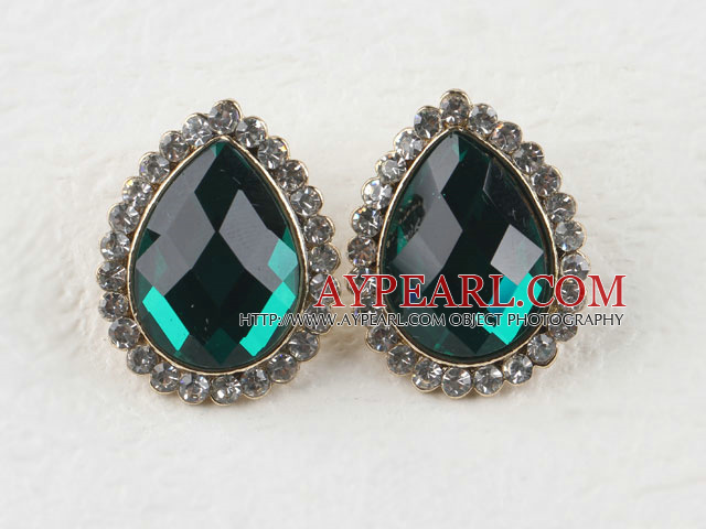 Korean jewelry black rhinestone earrings 