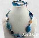 blue agante necklace and bracelet set with sun charms