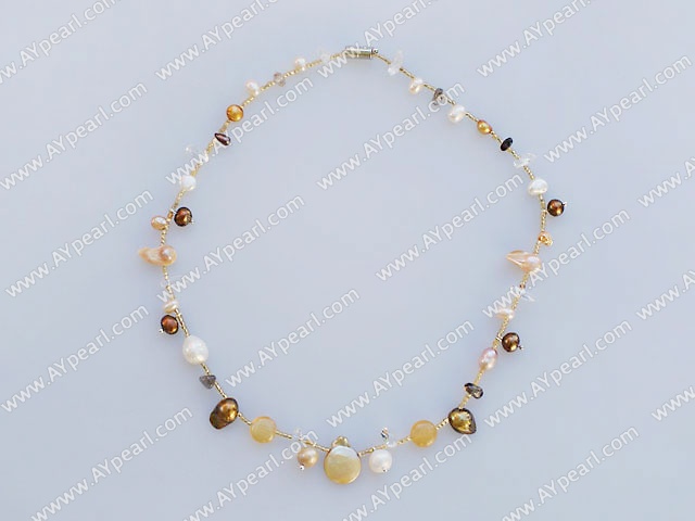 pearl and crystal necklace with magnetic clasp