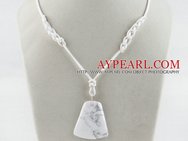 18.1 inches white tuquoise pendant necklace