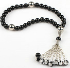 Black Agate Prayer beaded Bracelet Rosary