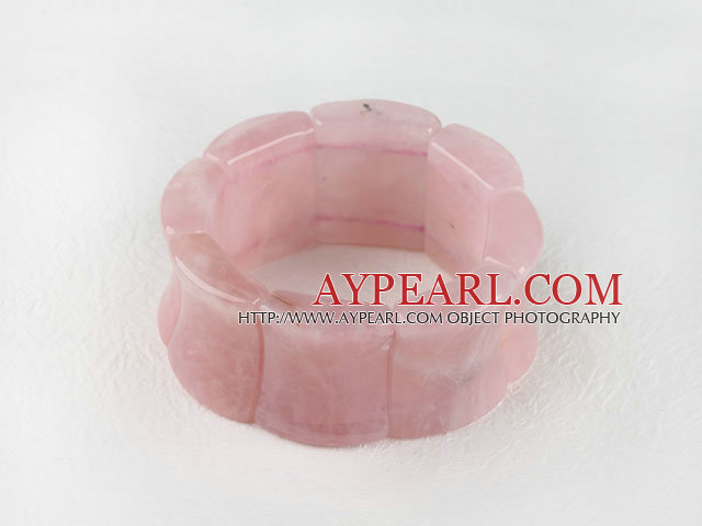 stretchy 25*30mm rose quartze bangle bracelet 