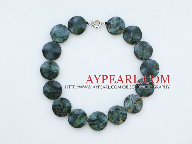 18.5 inches 30mm peacock stone necklace