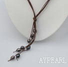 black pearl necklace with extendable chain