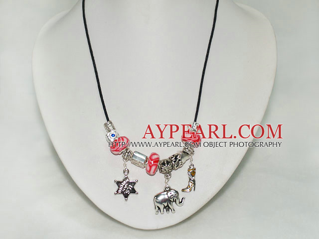 popular immitation charm necklace with extendable chain