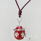 pretty red make a wish box necklace with lobster clasp