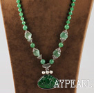 The emperor stone and aventurine beaded necklace with moonlight clasp