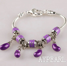 7.9 inches trendy purple color charm bracelet