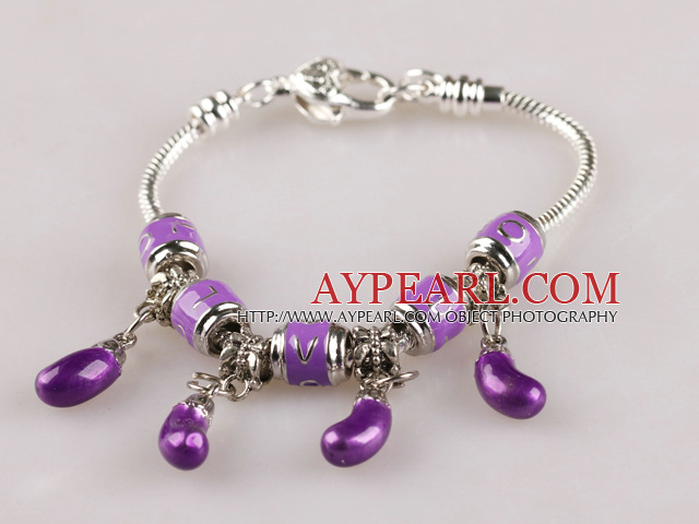 7.9 inches trendy purple color charm bracelet