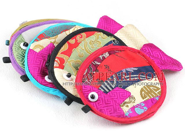 Multi Color Fisch-Form Schmuck Taschen (10 Stück Farbe Random)