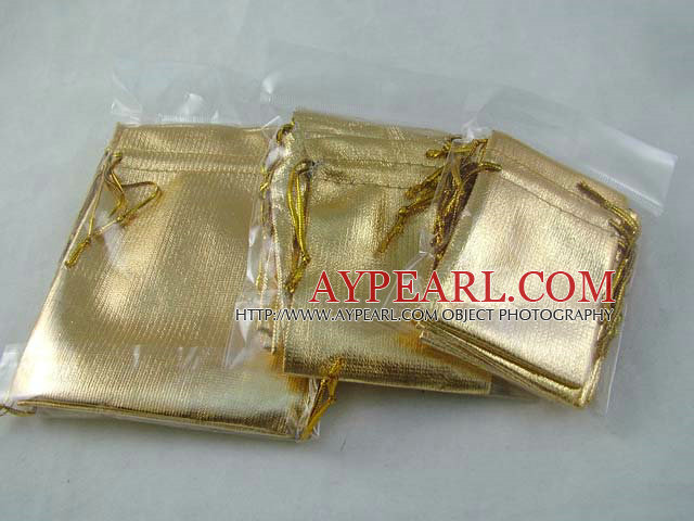 30 pcs yellow color silk jewelry bags