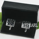 Black color rectangle shape cufflinks box