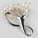 admirably rice shape white  color 5-6mm pearl brooch