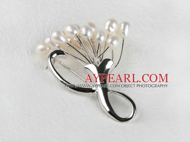 admirably rice shape white color 5-6mm pearl brooch превосходно риса форму белого цвета, 5-6мм жемчуг брошь