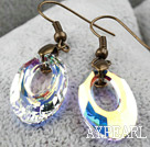 Vintage Style Donut Shape White with Colorful Austrian Crystal Earrings