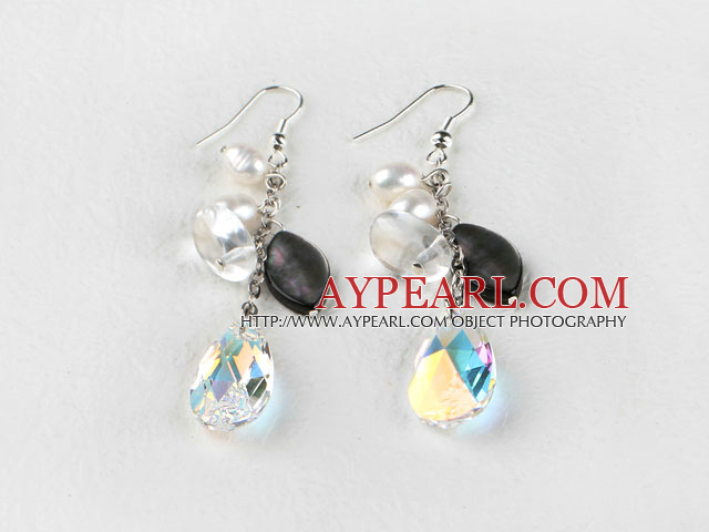 ballants style éblouissant crystl shell autrichien et boucles d'oreilles