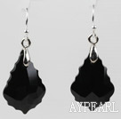 Drop Shape Black Color Baroque Austrian Crystal Earrings