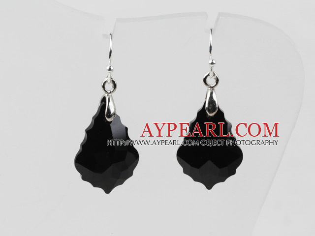 Drop Shape Black Color Baroque Austrian Crystal Earrings