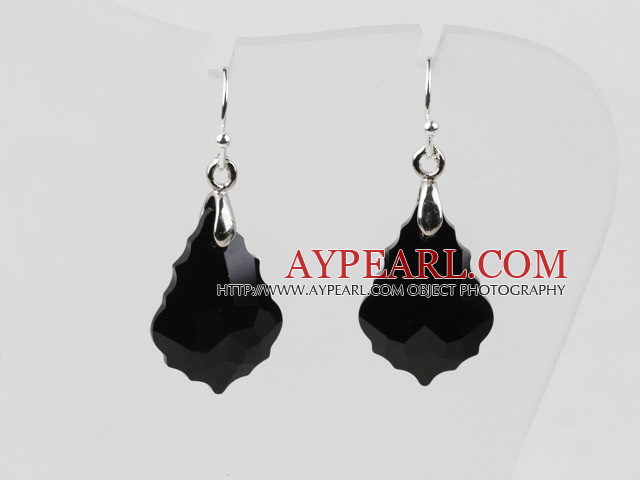 Baisse de forme Couleur Noir Boucles d'oreilles baroques cristal autrichien