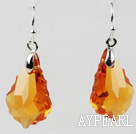 Drop Shape Amber Color Baroque østerriksk krystall øredobber