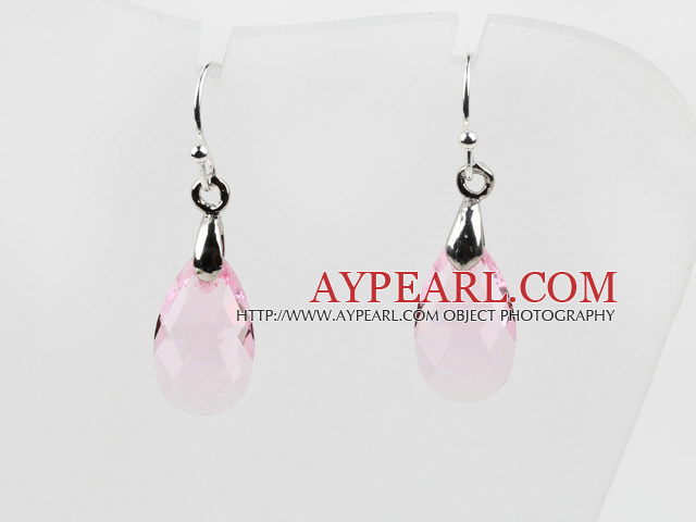 Tear Drop Shaped 10 * 15mm Pink østerriksk krystall øredobber