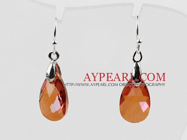 Tear Drop en forme 10 * 15mm couleur ambre Boucles d'oreilles cristal autrichien