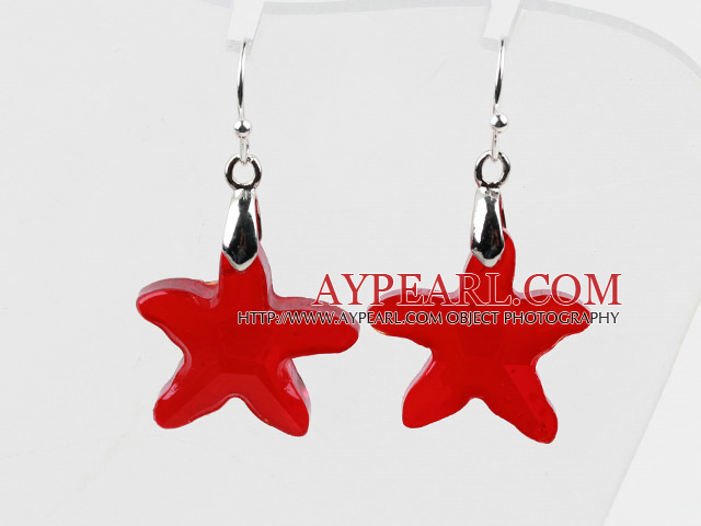 Bright Red cercei de cristal de culoare austriac Starfish