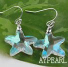 White with Colorful Austrian Crystal Starfish Earrings