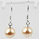 Classic Design Round 8mm Golden Color Seashell Beads Earrings