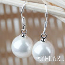 Classic Design Round 8mm White Seashell Beads Earrings