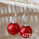 Classic Design Round 10mm Red Seashell Beads Earrings